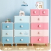 Tủ kệ nhựa 4 - 5 - 6 tầng thỏ hồng Cony ngăn kéo FINLEY (size M ngang 45cm) đựng quần áo, bỉm sữa, đồ dùng cho bé và gia đình