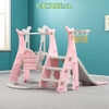 Cầu trượt (cầu tuột) - xích đu - bóng rổ CAYABE cá mập Baby Shark cho bé màu hồng