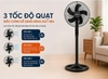Quạt Đứng Bán Công Nghiệp Nanoco Bạc Đạn 50W 5 Cánh Màu Đen NSF1660K
