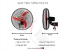 Quạt treo tường công nghiệp Tico B5, Sải cánh 45cm, 2 dây kéo