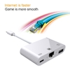 Hub OTG 3 trong 1 cổng Lightning + USB A + RJ45 Ethernet LAN dành cho iPhone iPad