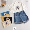 ÁO THUN CROPTOP CON CHÓ CHỮ P