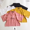 ÁO THUN CROPTOP CÓ CỔ WELCOME
