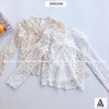 ÁO KIỂU THÊU HOA PHỐI ÁO THUN TRONG