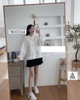 ÁO KIỂU TRẮNG XẾP LY CHÉO