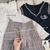 SET CHÂN VÁY CARRO GHI LÊ SƠ MI