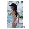 Đồ bơi nữ liền thân nhún màu trắng | DỨA BIKINI & SPORTWEAR