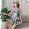 Bikini 2 mảnh nâng ngực mix chân váy họa tiết tropical