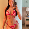 Đồ bơi nữ ba mảnh kèm khăn họa tiết đỏ | DỨA BIKINI & SPORTWEAR