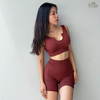 Set tập đùi cao cấp thun gân cổ U
