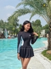 SORINA SWIMWEAR - Đồ Bơi Nữ Liền Thân Váy Tay Dài Khóa Kéo Chống Nắng Kín Đáo  | DỨA BIKINI & SPORTWEAR