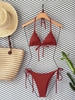 Đồ Bơi Nữ Hai Mảnh Cạp Thấp Chất Thun Gân  | DỨA BIKINI & SPORTWEAR