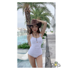 Đồ bơi nữ liền thân nhún màu trắng | DỨA BIKINI & SPORTWEAR
