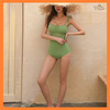 Đồ bơi nữ liền thân hai dây cột vai màu xanh mạ | DỨA BIKINI & SPORTWEAR