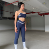 Set Đồ Tập Gym Yoga Nữ áo dây mix quần dài viền sọc trắng cao cấp