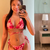 Đồ bơi nữ ba mảnh kèm khăn họa tiết đỏ | DỨA BIKINI & SPORTWEAR