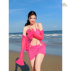 Set Bikini 4 mảnh hoa rời ( Áo khoác Voan + Chân váy )