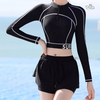 Đồ bơi nữ hai mảnh tay dài. quần đùi hai lớp kín đáo đi bơi | DỨA BIKINI & SPORTWEAR