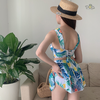Bikini 2 mảnh nâng ngực mix chân váy họa tiết tropical