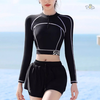 Đồ bơi nữ hai mảnh tay dài. quần đùi hai lớp kín đáo đi bơi | DỨA BIKINI & SPORTWEAR