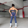 Set Đồ Tập Gym Yoga Nữ áo dây mix quần dài viền sọc trắng cao cấp