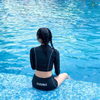 Bikini 2 mảnh tay ngắn quần đùi đen US
