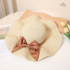 Nón cói viền sóng nơ xinh xắn đi biển