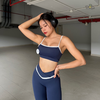 Set Đồ Tập Gym Yoga Nữ áo dây mix quần dài viền sọc trắng cao cấp