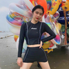 Bikini 2 mảnh tay ngắn quần đùi đen US