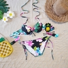 Bikini 2 mảnh cạp thấp hoa đen
