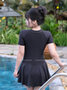 SORA ELYSE SWIMWEAR - Đồ Bơi Nữ Liền Thân Váy Tay Ngắn Khóa Kéo Chống Nắng Kín Đáo| DỨA BIKINI & SPORTWEAR
