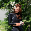 Đồ bơi nữ ba mảnh dáng tay dài quần dài đen viền | DỨA BIKINI & SPORTWEAR