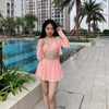 Kaylin Bikini Set | Đồ bơi nữ ba mảnh dáng váy xòe phối khoác tay dài dễ thương | DỨA BIKINI & SPORTWEAR