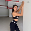 Set Đồ Tập Gym Yoga Nữ áo dây mix quần dài viền sọc trắng cao cấp