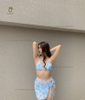 SET bikini 3M kèm khăn màu loang