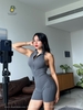 Đồ Liền Ngắn Thể Thao Gym - Yoga - Jumpsuit Ngắn Dây Kéo Tôn Dáng