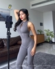 Đồ Liền Dài Thể Thao Gym - Yoga - Jumpsuit Dài Dây Kéo Tôn Dáng