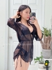 Đồ bơi nữ ba mảnh phối kèm áo khoác lưới tay lỡ | DỨA BIKINI & SPORTWEAR