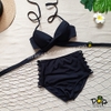 Đồ bơi nữ hai mảnh quần cạp cao đan hông phối áo nâng ngực | DỨA BIKINI & SPORTWEAR