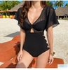 Đồ bơi nữ liền thân phối lưới màu đen | DỨA BIKINI & SPORTWEAR
