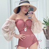 Đồ bơi nữ liền thân tay dài nâu tây | DỨA BIKINI & SPORTWEAR