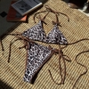 Đồ Bơi Nữ Hai Mảnh Cạp Thấp  Da Beo Phối Nâu Sexy  | DỨA BIKINI & SPORTWEAR