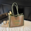 Túi cói tote nữ form lớn phong cách vintage TC0512