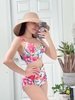 Đồ bơi nữ ba mảnh hoa cam kèm khăn quấn đi biển | DỨA BIKINI & SPORTWEAR