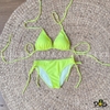 Đồ bơi nữ hai mảnh cạp thấp xanh neon | DỨA BIKINI & SPORTWEAR