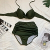 Đồ bơi nữ hai mảnh cạp cao gọng chéo nâng ngực cột dây | DỨA BIKINI & SPORTWEAR