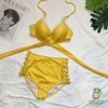 Đồ bơi nữ hai mảnh quần cạp cao đan hông phối áo nâng ngực | DỨA BIKINI & SPORTWEAR