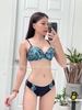 Đồ bơi nữ ba mảnh cạp thấp xanh phối cùng áo khoác | DỨA BIKINI & SPORTWEAR