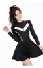 Elegant Swimdress | Đồ bơi nữ liền thân dáng váy tay dài sọc trắng | DỨA BIKINI & SPORTWEAR