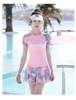 Tropical Summer | Đồ bơi nữ hai mảnh tay ngắn váy xòe màu hồng | DỨA BIKINI & SPORTWEAR